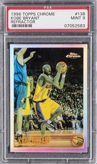 1996-97 Topps Chrome Refractor #138 Kobe Bryant Rookie Card – PSA MINT 9